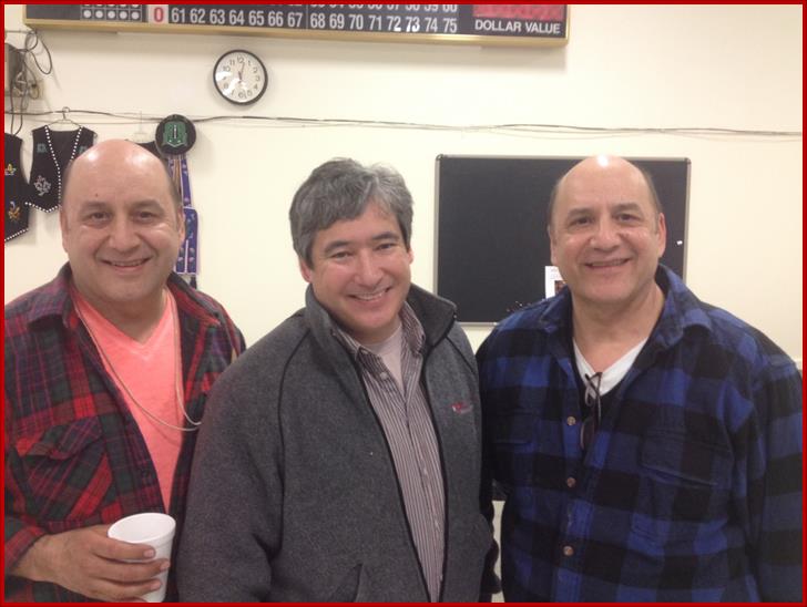 Sam with Tlingit carvers Mick and Rick Beasley at the T&H Community Council Meeting