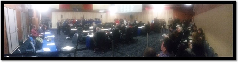 Before and after images of the Terry Miller Gym, where the House and Senate have been holding floor sessions during the special session.