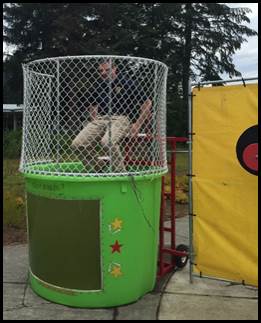 July 10, 2016: Chief Johnson and I took to the Dunk Tank for the 6th Annual Rotary Day at the Pool, at Dimond Park Aquatic Center.