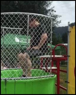 July 10, 2016: Chief Johnson and I took to the Dunk Tank for the 6th Annual Rotary Day at the Pool, at Dimond Park Aquatic Center.