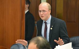 A shot from the House floor, speaking on House Bill 80, which weakens cruise ship wastewater discharge standards. I voted against the bill, although it passed by a considerable margin.