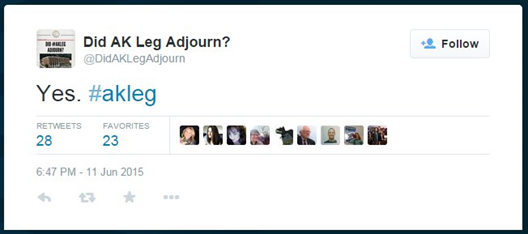 Did AK Leg adjourn? Yes.