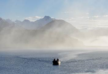 Foggy boat ride