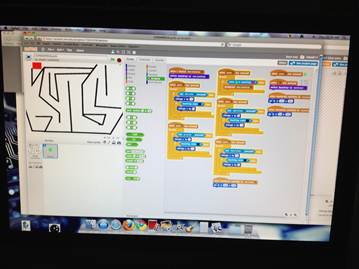 Central Middle School has an elective programming course where students were learning how to make their own computer games. All of the codes on the right are required to move through the maze on the left and on to the next level!