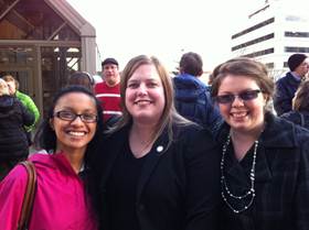 Congratulations to Rachel Gulanes (left) who won a Spirit of Youth award this year in the Government & Business category. Rachel and Charity Haskins are two students who were in Juneau lobbying legislators about the value of public education. 
