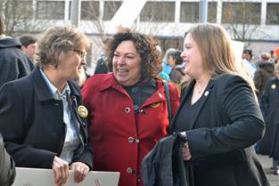 Rep. Tarr got a chance to talk with local educators at the rally.