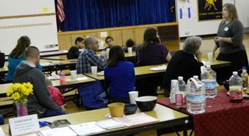 Discussing upcoming legislation with neighbors.