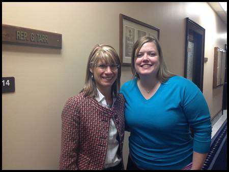 Rep. Tarr and Rachel Gernat, a prior Assistant District Attorney who worked almost exclusively on sexual assault and sexual abuse cases in the Mat-Su Valley. She now owns a business which allows her to present to mandatory reporting classes and teach internet safety education, which includes sexual assault and abuse awareness.