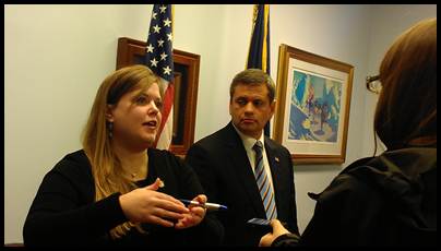 Rep. Tarr and Rep. Tuck speaking at a Capitol press availability.