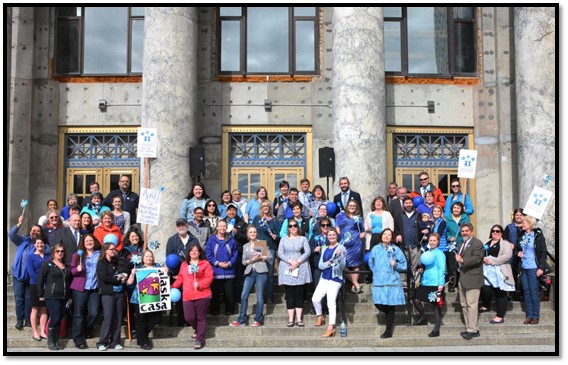 Wearing Blue at the Rally for Child Abuse Awareness and Prevention