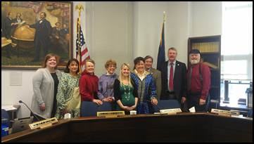Erin & Rep. Tarr alongside the House Education Committee members, after passing Erin’s Law through the committee. 