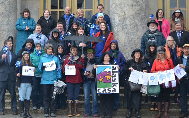 Today’s “Go Blue Friday” Rally attendees. Thank you for cheering for our children!! 