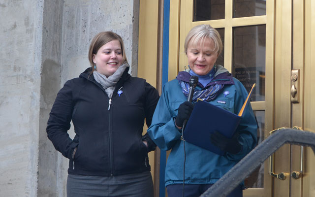 First Lady Walker reads from Governor Walker’s Executive Proclamation declaring April as “Child Abuse Prevention and Awareness” month 