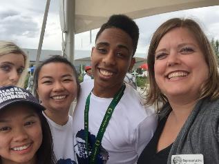 With Marcus Freeman and the Artistic Drift dancers at the Mountain View Street Fair.