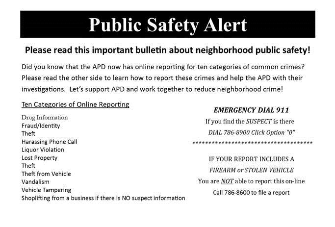 Public Safety Alert