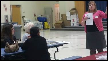 Rep. Tarr at Tyson Elementary talking about public safety.