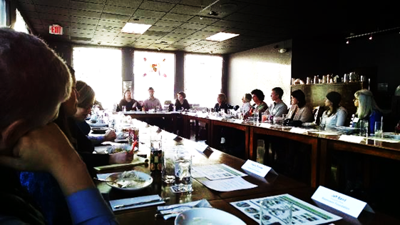 Representative Tarr speaks with members of the Rasmuson Foundation about the bright future of Mountain View