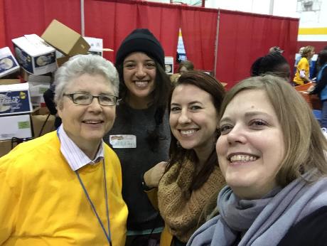 Rep. Tarr with Food Bank of Alaska volunteers at the Thanksgiving Blessing event at the Mt. View Boys and Girls Club