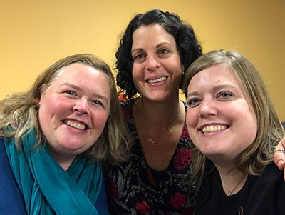 Rep. Tarr with presenter Kerri Berkowitz and Kristin Garot, principal of Yaakoosge Daakahidi Alternative School