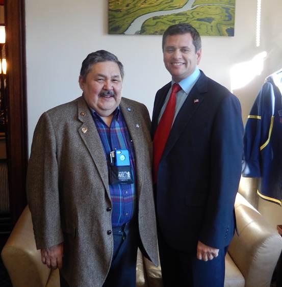 Robert Beans with the Alaska Village Electric Cooperative recently dropped in to visit Rep. Tuck at the Capitol.