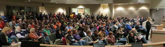 Anchorage citizens testify before the Anchorage Legislative Caucus, February 23.