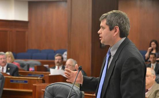 Rep. Chris Tuck making a point on the House floor.