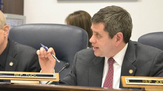 Rep. Tuck asking a question during a House Resources Committee meeting.