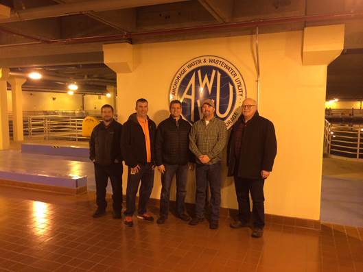 Above: Rep. Tuck (center) recently visited the Anchorage Water & Wastewater Utility water treatment facility in Eklutna.