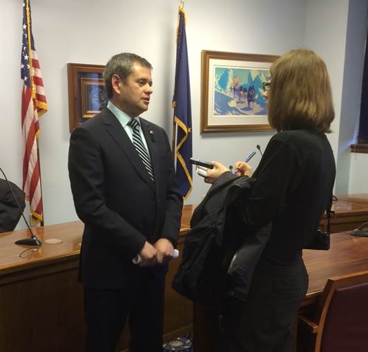 Rep. Chris Tuck discusses the ongoing session after hosting a press availability.