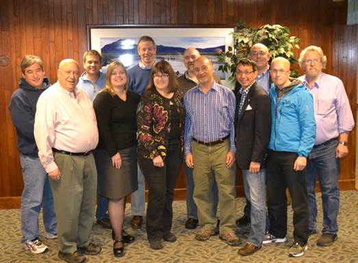 From left to right: Democratic Caucus members Sam Kito III, Max Gruenberg, Chris Tuck, Geran Tarr, Matt Claman, Harriet Drummond, Adam Wool, Les Gara, Scott Kawasaki, Andy Josephsen, Jonathan Kreiss-Thompkins and David Guttenberg.Not pictured is Dan Ortiz, who joined the caucus shortly after.