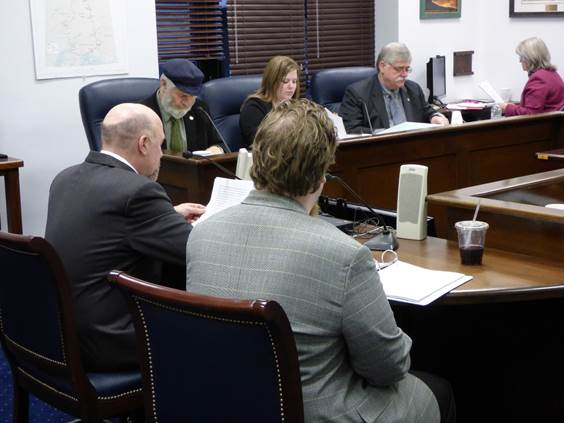 Representative Wool with chief of staff David Dunsmore presenting House Bill 70 to the Resources Committee