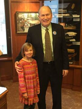 My family got to visit the Capitol last month and Evelyn got to meet with her favorite governor